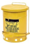 Fire Safe Oily Rag Waste Cans Yellow 21 Gallon Size Metal Step on Opening